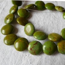 Green Howlite Coin Beads