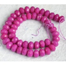Fuchsia Jade Faceted Abacus Beads