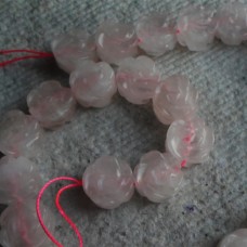 Rose Quartz ~ Carved Flower Beads