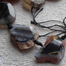 Crystal Slices ~ Black and White Agate