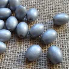 Wooden Beads ~ 17mm Rice - Silver