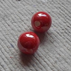 Ceramic ~ 12mm Round Lustre Beads in 2 Colours