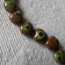 Ceramic ~ Heart Beads in Blue and Green with Brown Speckled