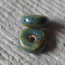 Ceramic ~ Rondelle Blue Beads